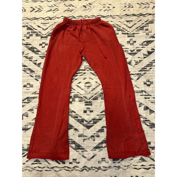 MNML Men's Red Acid Wash Flare Sweatpants SZ Small 30 Stretch Waist 29 Inseam - Picture 2 of 12